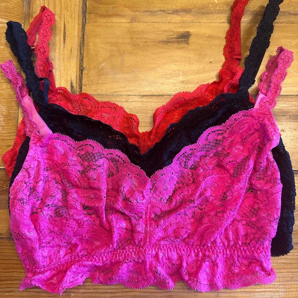 Cosabella sweetie “3” bralettes- hot pink, Red and black - so comfy and cute